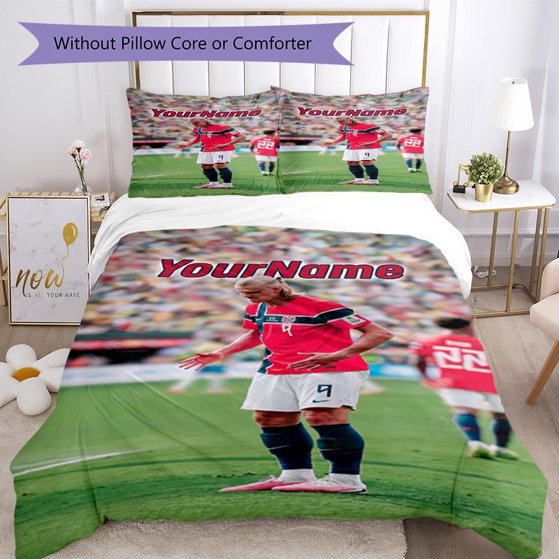 Haaland 72 Customize your name Bedding Set Breathable Duvet Cover with Pillowcases Home Decoration Birthday Gift