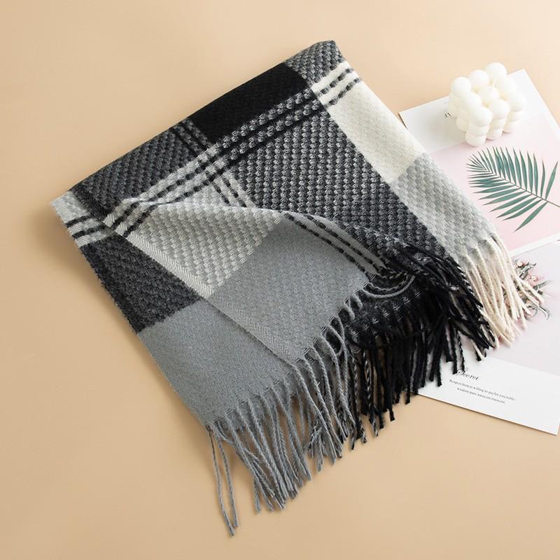 

New British Style Imitation Cashmere Tassel Scarf for Girls High End Cold Proof and Warm Scarf 65*180cm