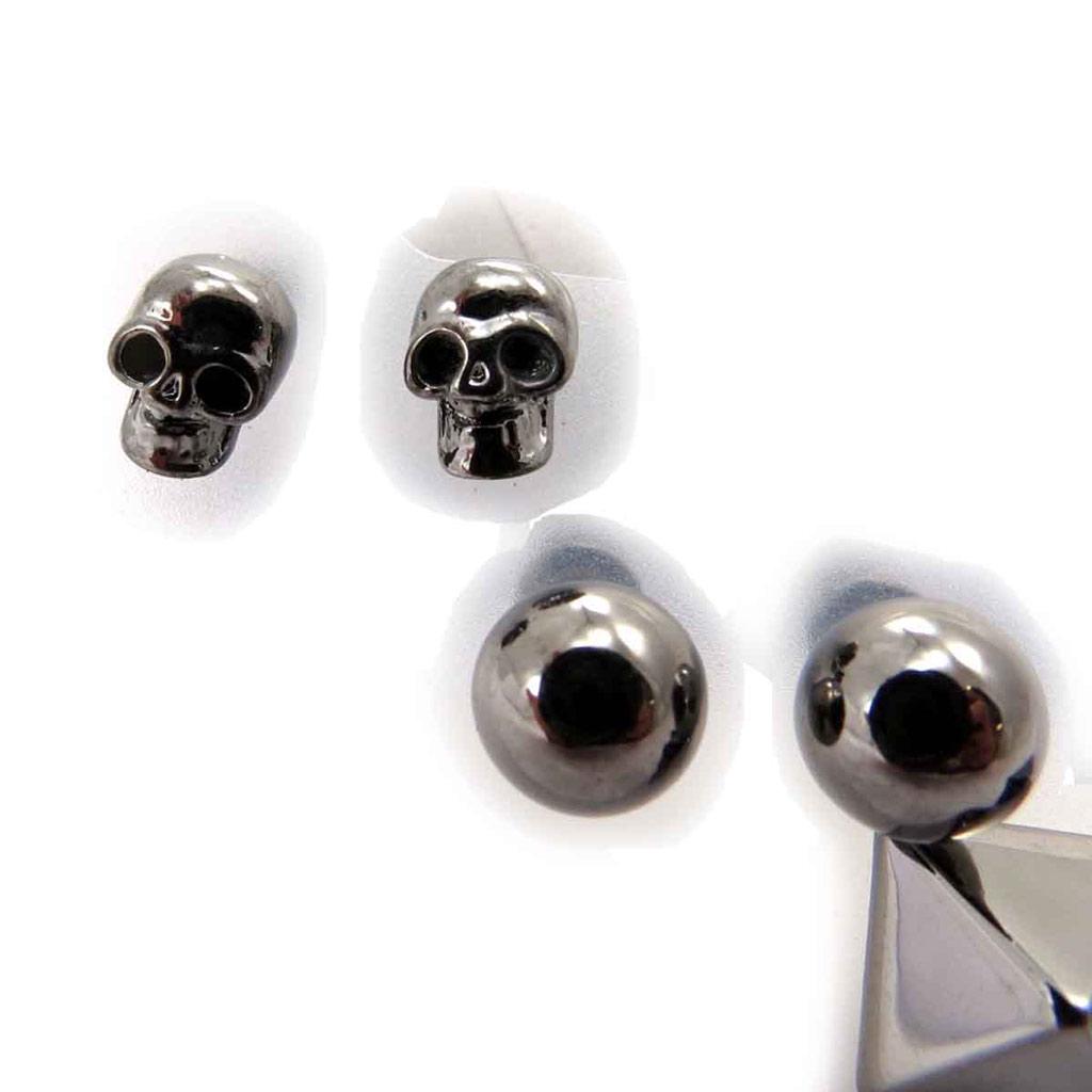 Les Trésors De Lily [J7840] – 3 Paar „Skull“-Ohrringe