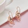 New Trend  Rose Gold Bridal Earrings For Women Unusual Hollow Flower Long Drop Earrings Wedding Daily Fashion Jewelry