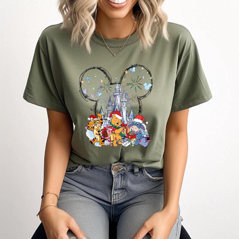 202526 Letní Móda Mickey Tričko Y2k Minnie Mouse Klobouk Tištěný 100% Bavlna Tištěné Tričko Dámské Volné Disney Tričko