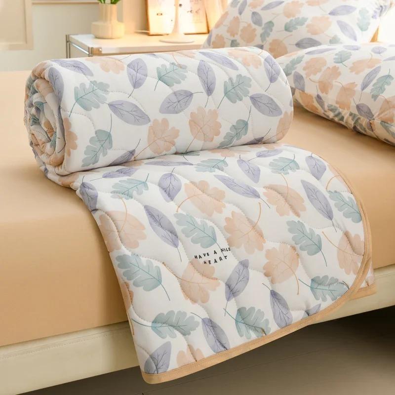 Knitted Thin Duvet 100x150cm 150x200cm Floral Print Quilt Soft Breathable Lightweight Summer Comforter Single Double Bed Blanket
