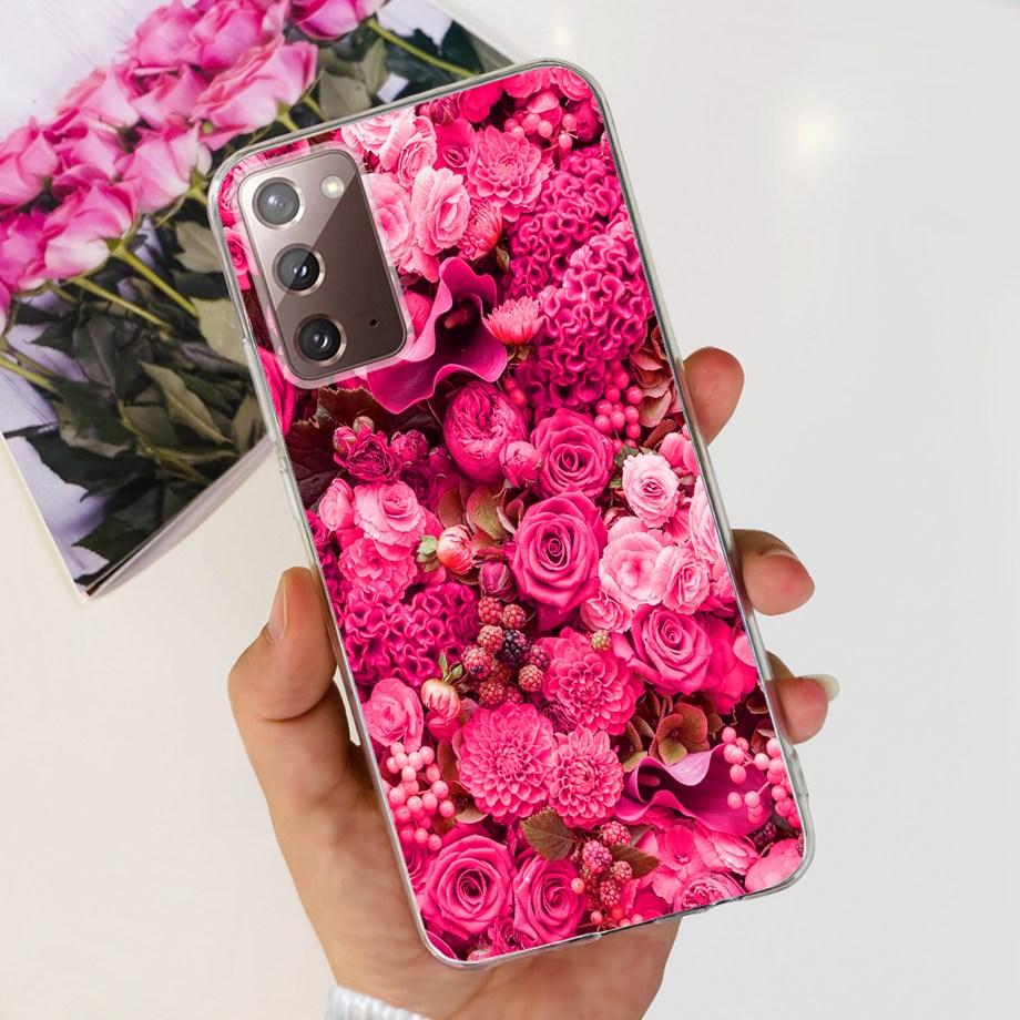 Für Samsung Galaxy Note 20 Ultra Hülle Weiches Silikon Klare Rückseite Kameraschutz Samsung Note20 5G TPU Hülle Bemalte Capa