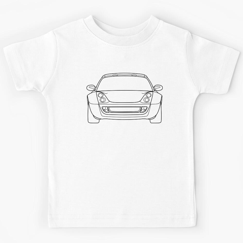 Smart Roadster 2003-2007 lined art black Kids T-Shirt 150