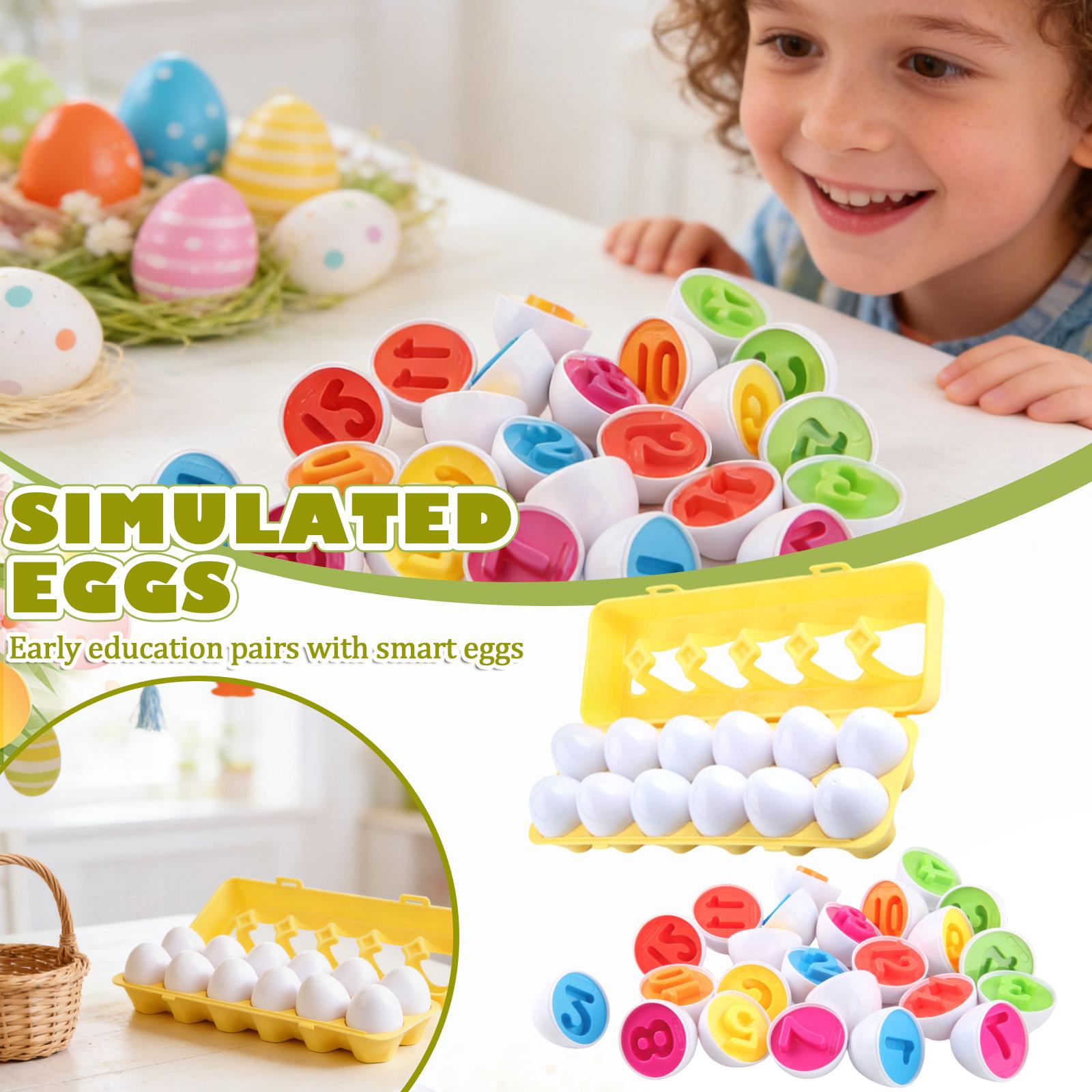 1Box 12 Easter Eggs Matching Toys For Early Childhood Education And Development. One Size