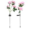 Solar Rose Light 4 Head IP65 Waterproof Decorative LED Flower Landscape Lamp for Garden