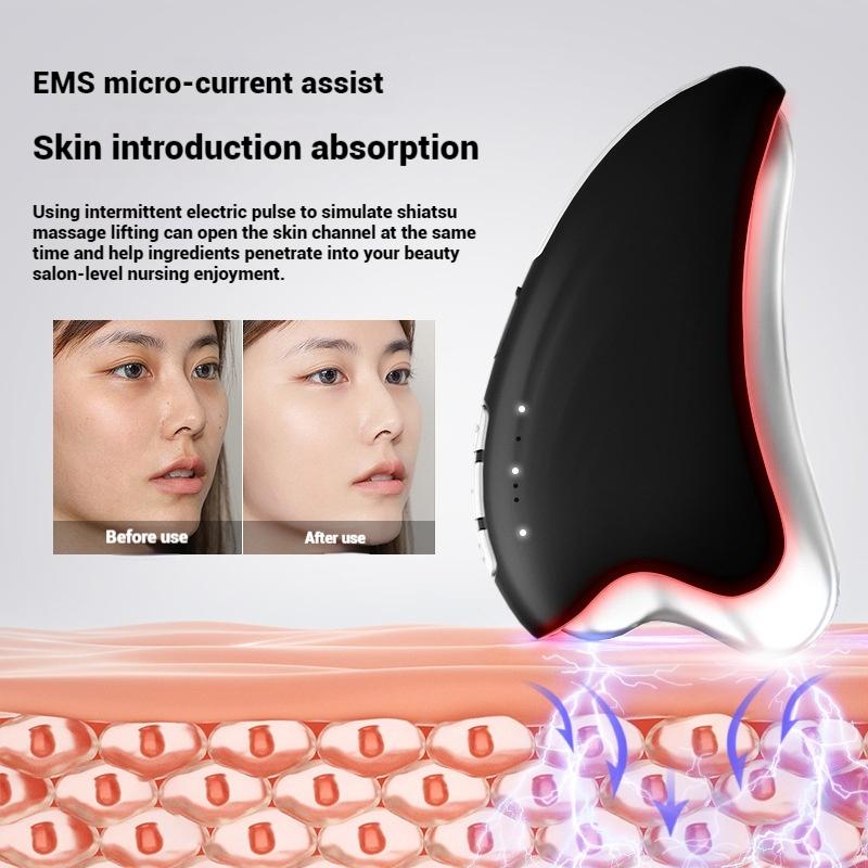 Electric High Frequency Apparatus Color Light Gua Sha Tools EMS Facial Lifting Neck Beauty Apparat Vibration Massage Apparatus