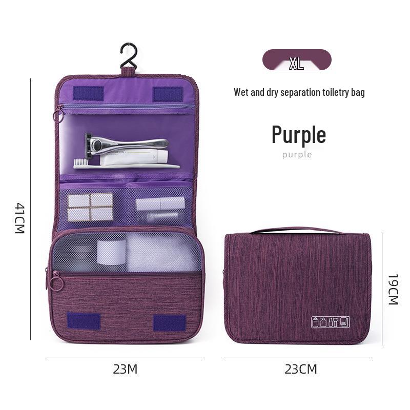 Cationic Hanging Wash Bag: Frosted Wet/Dry Separation Makeup & Travel Storage