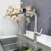 Nickel 304 Stainless Steel Pull-out Kitchen Faucet Waterfall Hot And Cold Mixed Water Sink Tap Multi-function Rinse Rotate