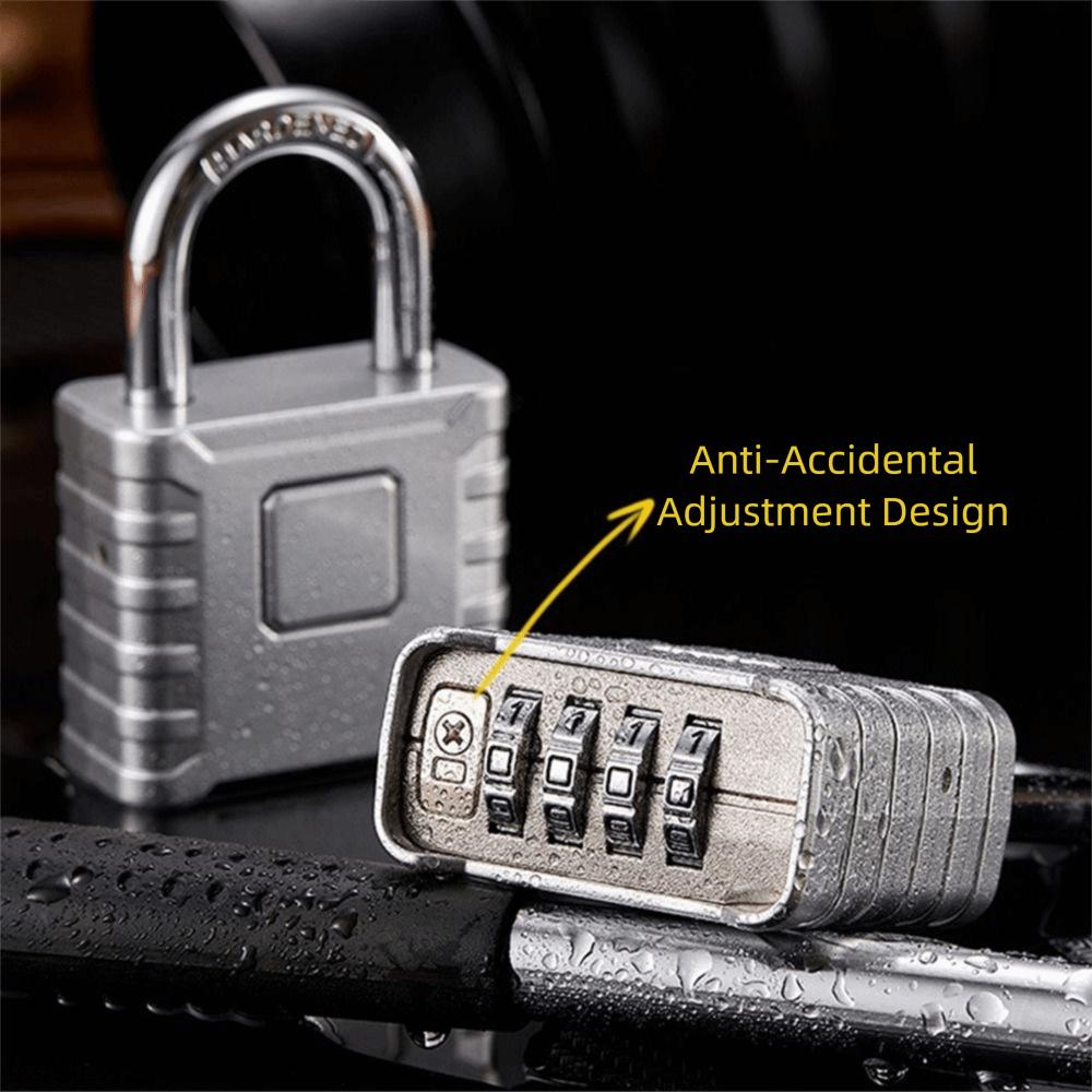 Alloy Combination Padlock Waterproof Smart Lock Password Code Locks 4-Digit Number Heavy Duty Drawer Cabinet Lock