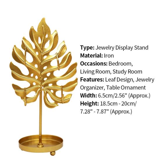 Tvar listu Železný stojan na šperky Stojan Náušnice Náhrdelník Organizér na náramek