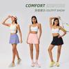 Sports skirt A-shaped version women's high waist hip yoga pants outdoor fitness tennis skirt with pocket D
