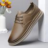 2025 Direct Supply Casual Leather Shoes Men's 2025 New Soft-soled Fashion Board Shoes Men's Thin Breathable Lace-up Flats
