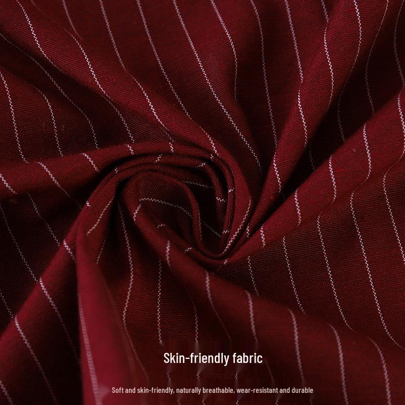 Moderní bavlněná kuchařská zástěra bez rukávů s výšivkou - Odolná proti oleji a skvrnám, Ochrana s dlouhým rukávem pro domácí použití