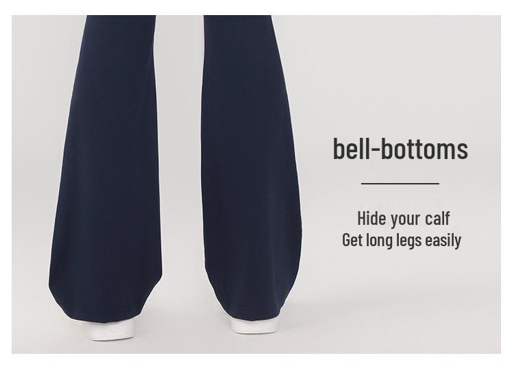 Women's High Waist Hip-Lifting Flare Yoga Pants - Professional Nude Feel, No T, Micro Flare Design for Fitness and Sports.