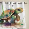 Niedliche Fenstervorhänge mit Babyschildkröte im Aquarellstil für Wohnzimmer, Luxus-Schlafzimmerdekor, Vorhänge, Küchenfensterbehandlungen