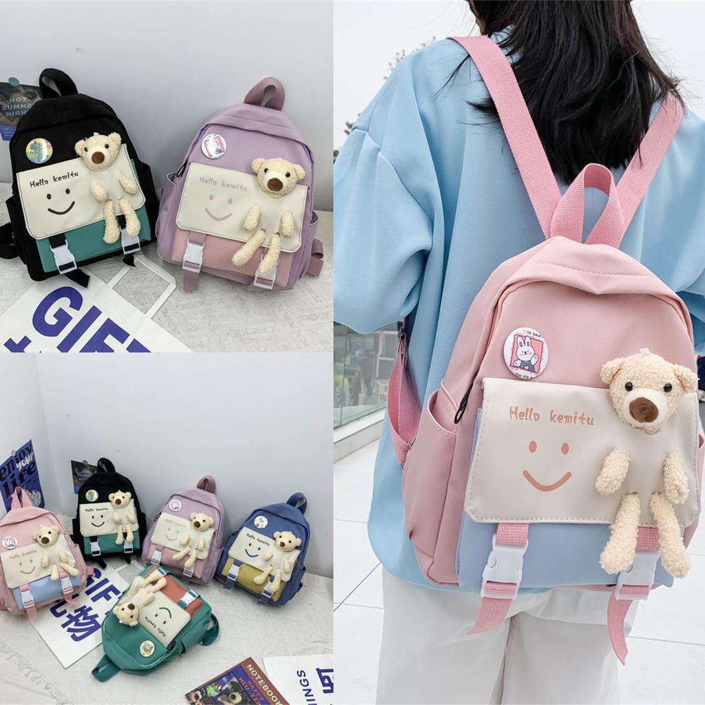Children Stylish Small Backpack Plush Bear Cute Personality Children Kindergarten Schoolbag