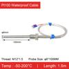 Stainless Steel Threaded Pt100 Temperature Sensor Probe Waterproof High‑Temp RTD (-50°C- 420°C) Industrial Armor Cable 3‑Wire