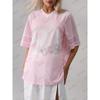 Oversize T-shirt Damski Dekolt V Krótki Rękaw Letni Patchwork Niebieski Nadruk Speed 91 Codzienne Koszulki Sportowe Koszulka Piłkarska Y2k Top