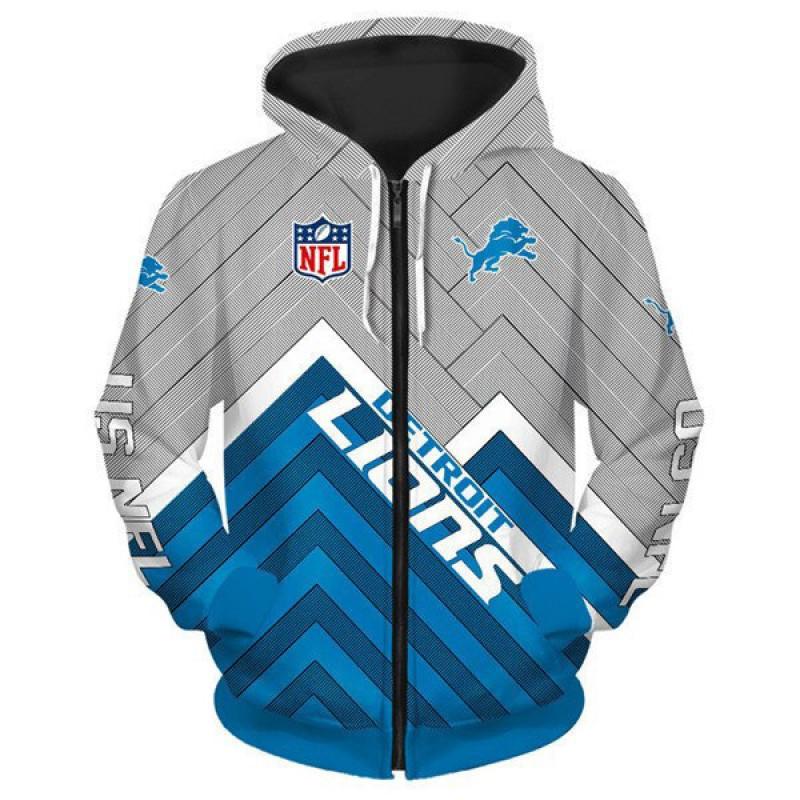 Herren Damen NFL Kapuzen-Reißverschluss-Sweatshirt Digitaldruck Lockerer Schnitt Freizeit-Sportbekleidung Alles