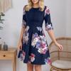 ZANZEA Women Floral Print Casual Round Neck Short Sleeve Dress