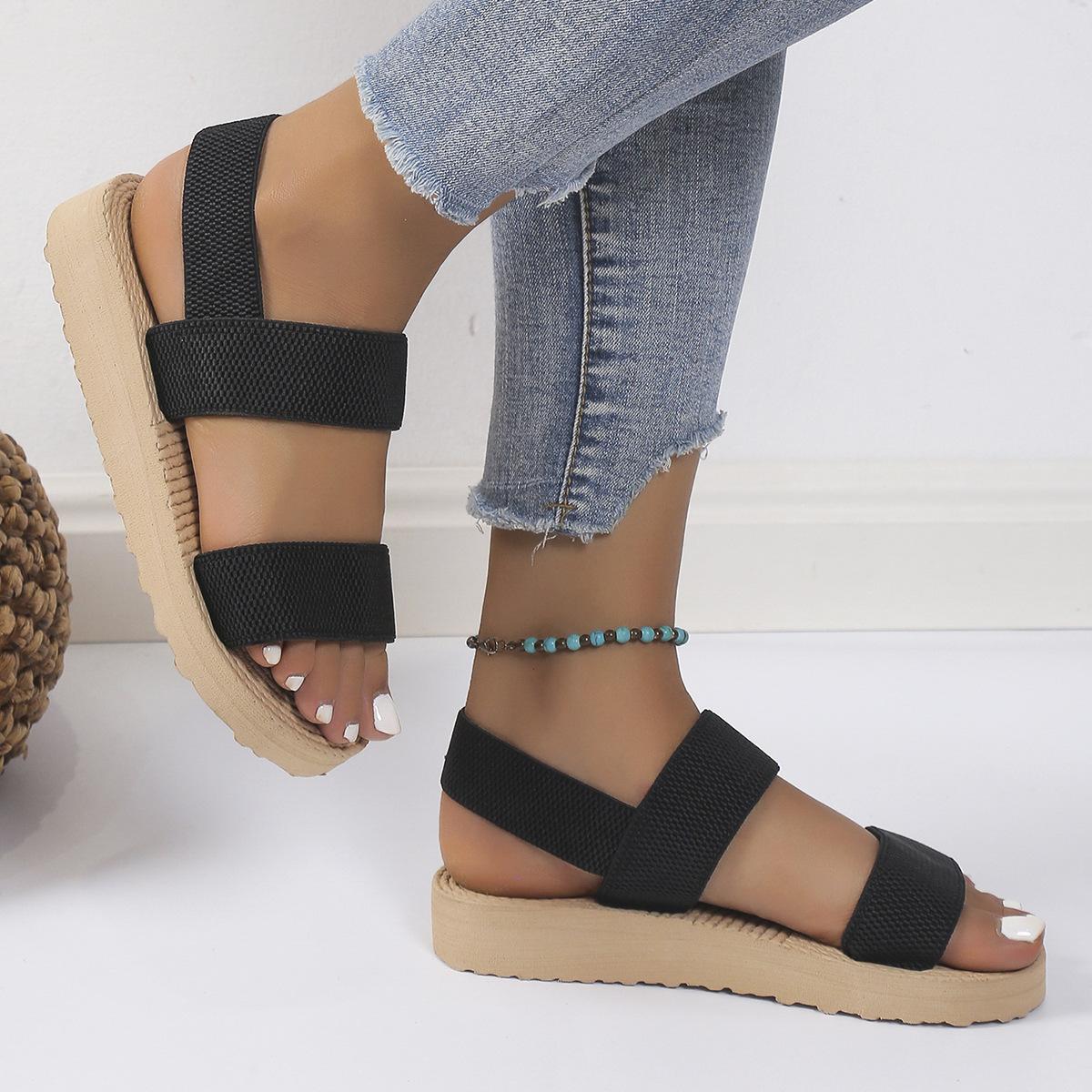 

Sandals women s summer fashion outer wear Roman imitation hemp rope bottom women s sandals sandals women s flat heel beach 42