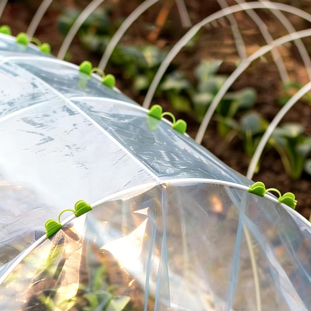 Greenhouse Clamps 200pcs Shading Net Film Row Cover Fixing Clips 6mm Garden Plant Support Hoops Connector Frost Cloth Fastener