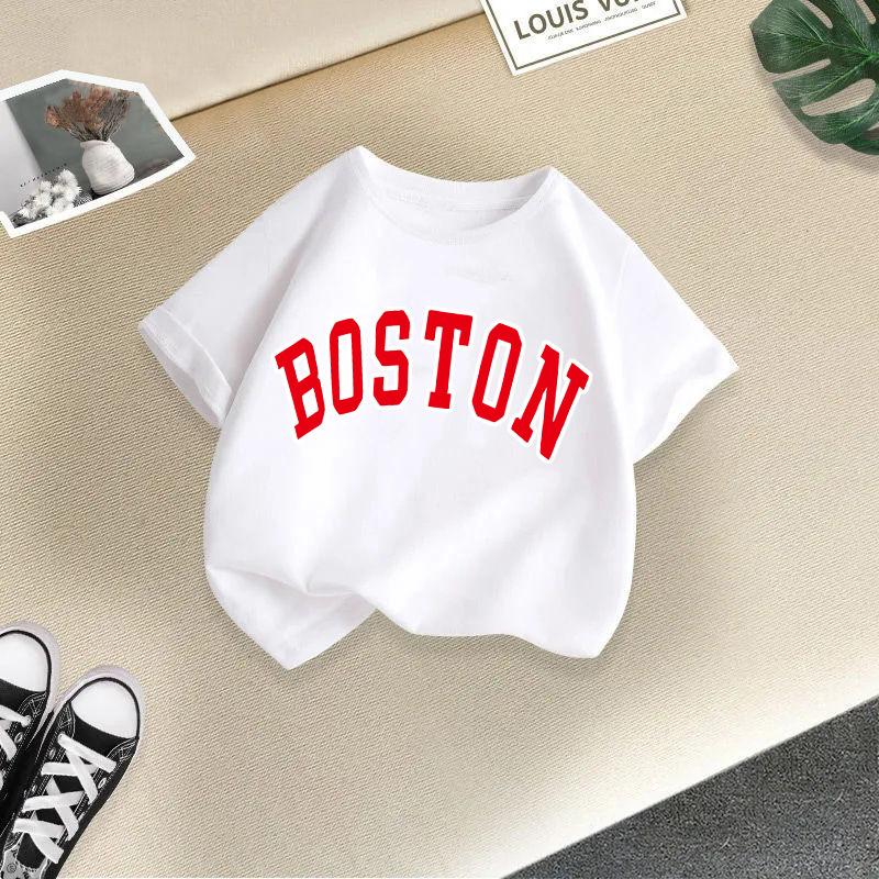 

Kid T Shirt Letter Printed Children T-shirt Kids 100% Cotton Clothes 2-13Y T-shirt Top 4T(110cm)
