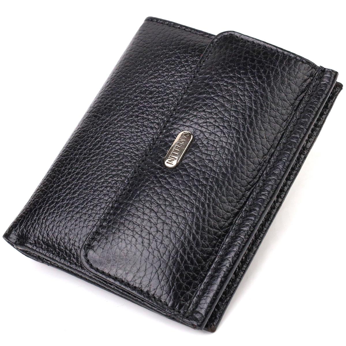 

Гаманець для жінок середнього розміру з натуральної шкіри CANPELLINI 21817 Чорний