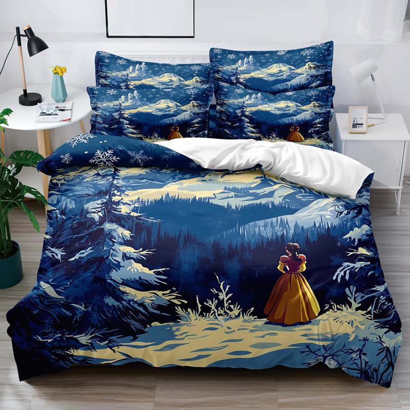 

1 Piece Cartoon Cute Snowflake Digital Printing Brushed Duvet Cover Bedroom Duvet Cover Single Duvet Cover 135x200cm