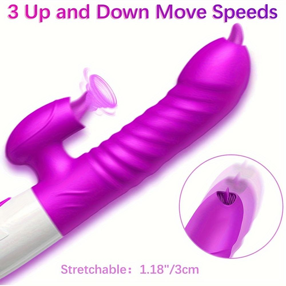 Powerful Thrusting Vibrator Female Clitoris Sucker Vacuum Stimulator Tongue Licking Sucking Dildo Adult Goods Sex Toy for Women