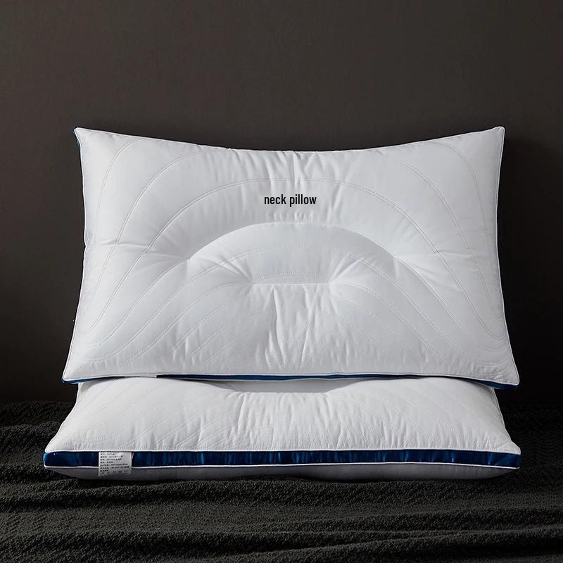 New All-Cotton Embroidery Neck Support Pillow - Five-Star Hotel Quality, Cervical Spine Sleep Aid