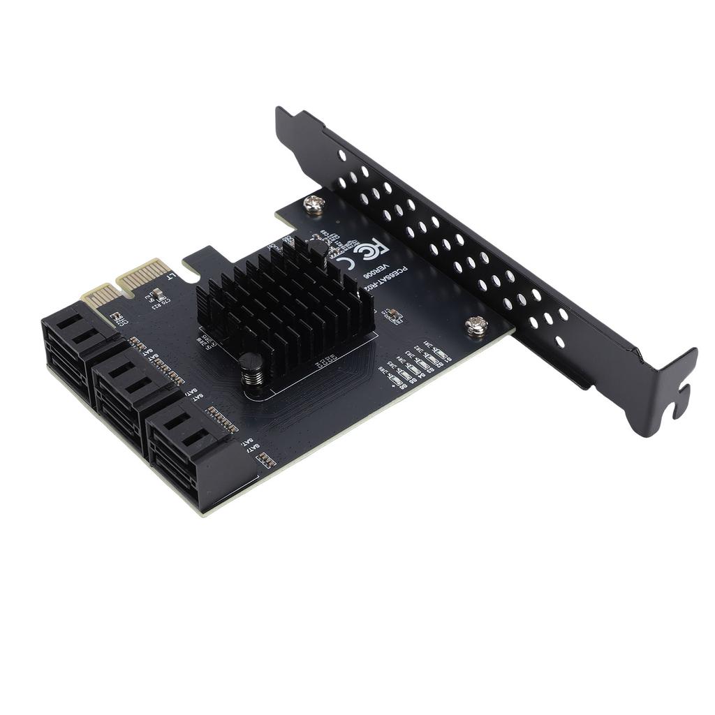 PCI E 1X to Serial ATA 3.0 Controller Expansion Card 6Gbps 6 Port Expansion Card with Low Profile Bracket