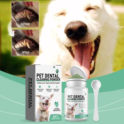 Teeth Cleaning Powder For Dogs,DentalPowder For Dogs, Powder ForPets, Dog Breath Freshener, Reduce Plaque And Tartar.