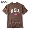 GAAJ USA America Flag Men T Shirt Top High Quality 100 Cotton Tshirts For Man Tshirt Printed Brand Clothing Casual Streetwear