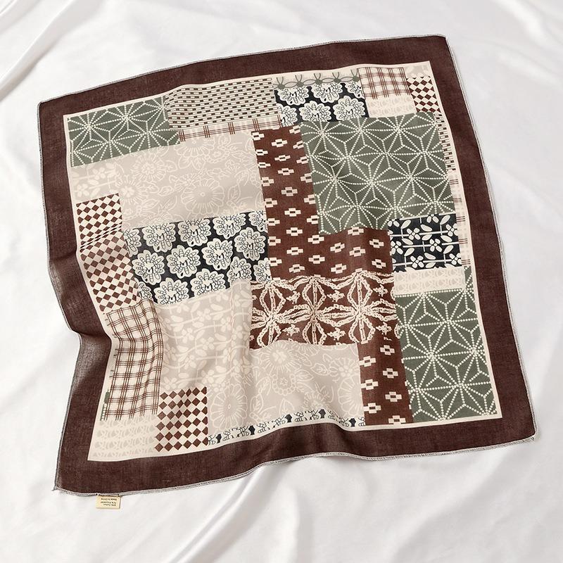 Women S Fashionable Small Square Scarf Cashew Pattern Versatile Neck Scarf For Spring Autumn