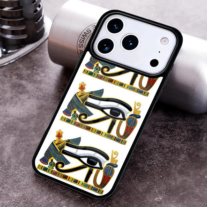 Sacred Eye of Horus Egypt Fresco Phone Case For iPhone 17,16e,15,14,13,12,11,Mini,Pro,MAX soft Silicone Cover