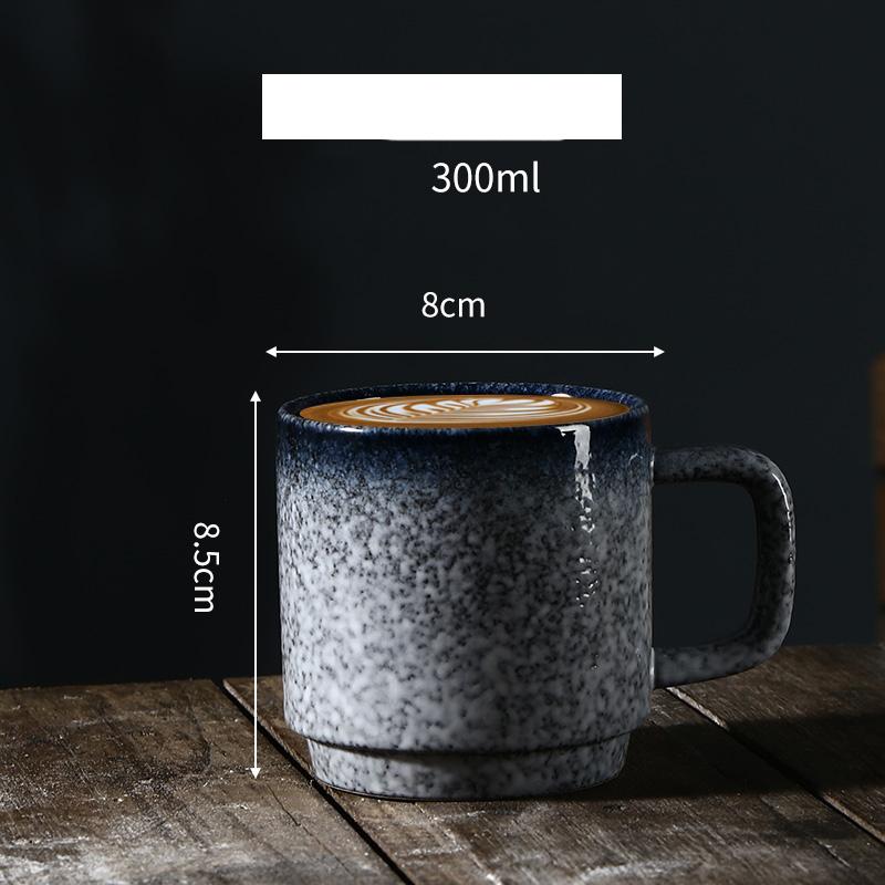 

Coffee Shop Ceramic Coffee Cup And Plate Set Japanese Retro Style Cup Dish Sets Exquisite Large Capacity Latte Cup Flower Mugs