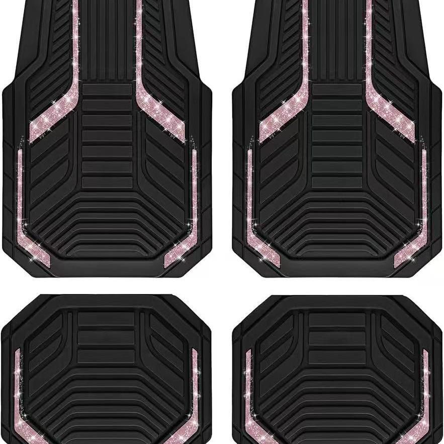 Crystal Velvet Non-Slip Car Floor Mats - Dirt & Wear-Resistant, Easy To Clean.
