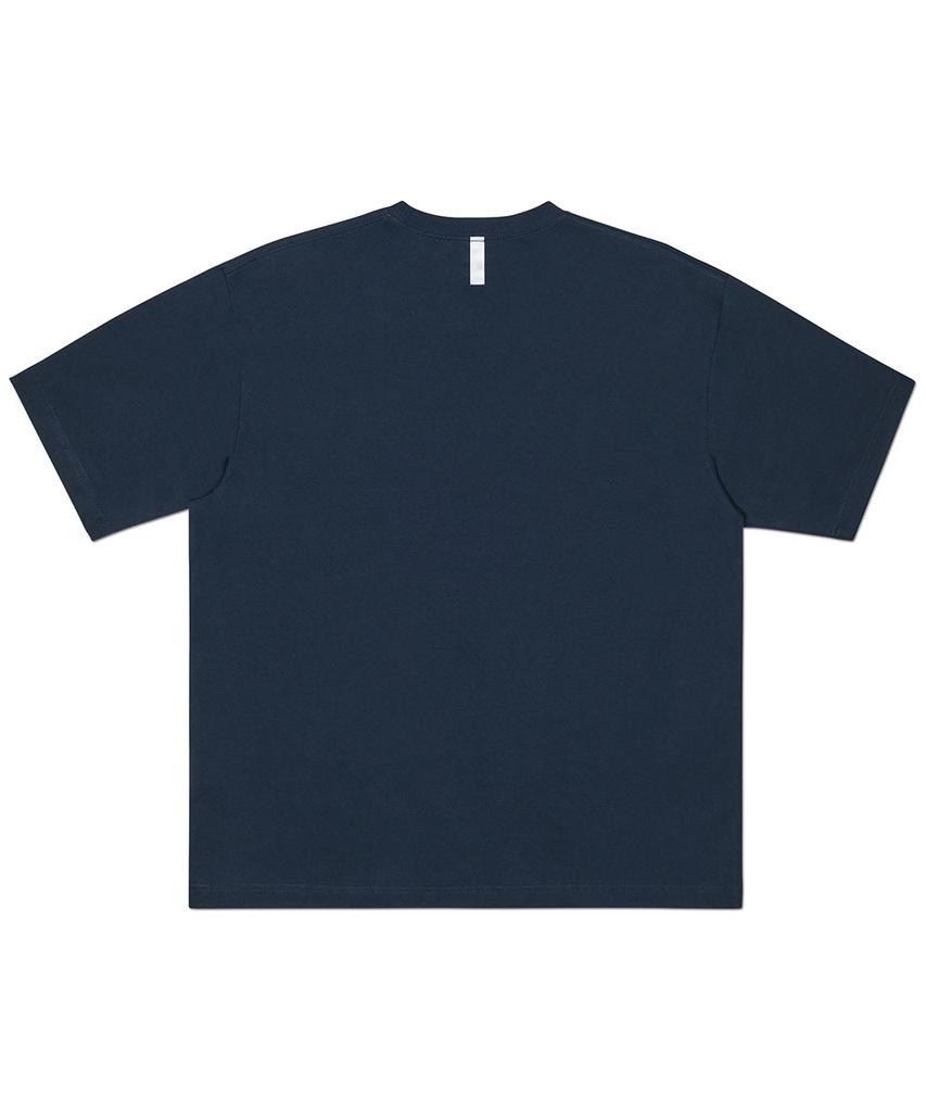 Nomaenyueol Rough Texture Print T-Shirt - Dark Navy