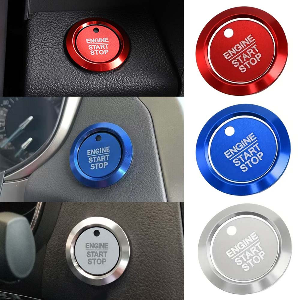 Car Engine Start Stop Button Cover Ignition Key Push Cover Rings For Ford F150 F-150 Kuga Focus MK4 Fiesta ST Car Accessories