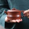 Yixing Handgefertigte Lila Ton Teekanne Schönheits Tee-Infusor Kessel Handgeschnitztes Bambusblatt Stein Teekanne Chinesisches Zisha Teegeschirr 180ml