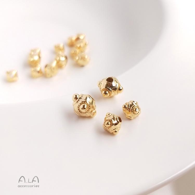 14K Gold-Filled Dragonfly Eye Spacer Beads for DIY Bracelets and Necklaces