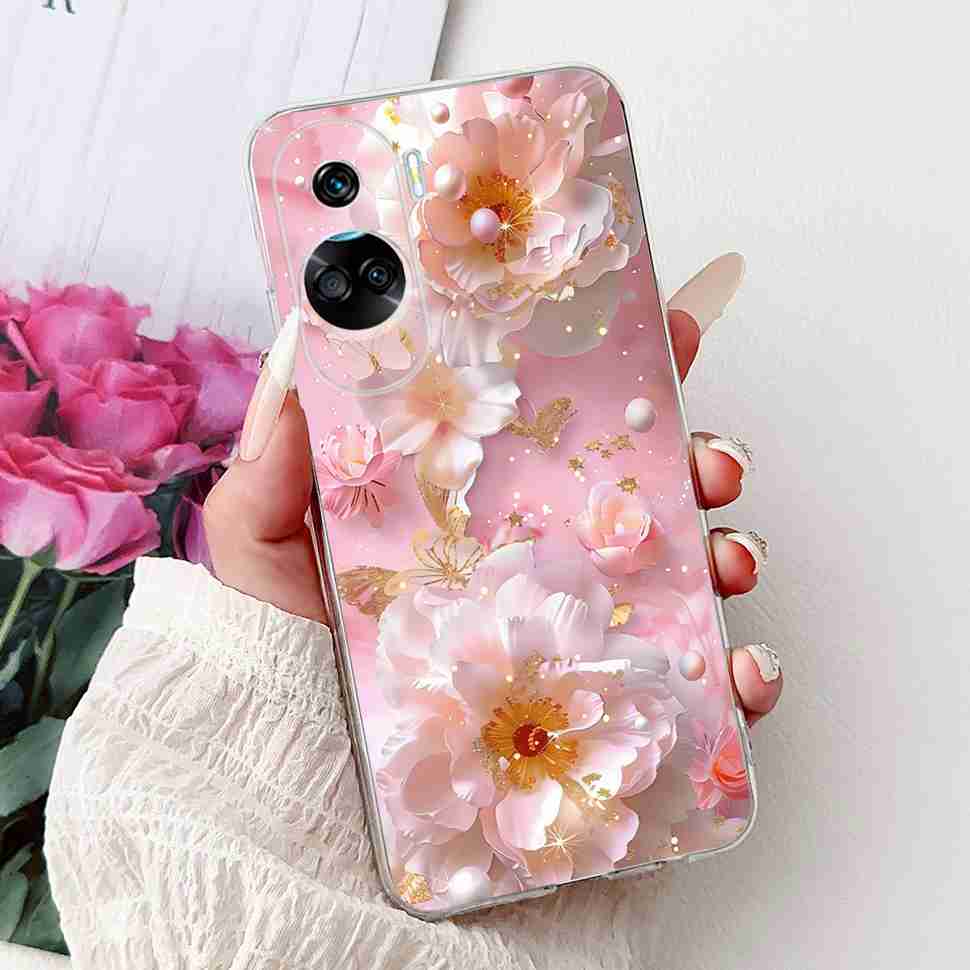 For Huawei Honor 90 Lite Case New Painted Flowers Soft Silicone TPU Cover For Honor 90 Lite CRT-NX1 6.7" Shockproof Phone Cases