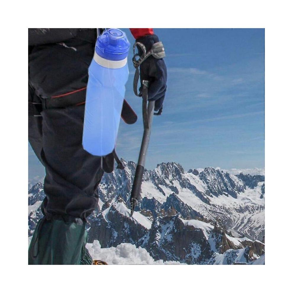 600ml Collapsible Folding Drink Water Bottle Kettle Cup Silicone Travel Outdoor Sports Bicycle Cycling AccessoriesBlue HG