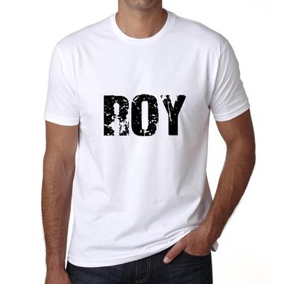 Homme Graphique Imprime Impressionnant Nom De Famille Tee-shirt Idees De Cadeau Tee Shirt ROY Blanc