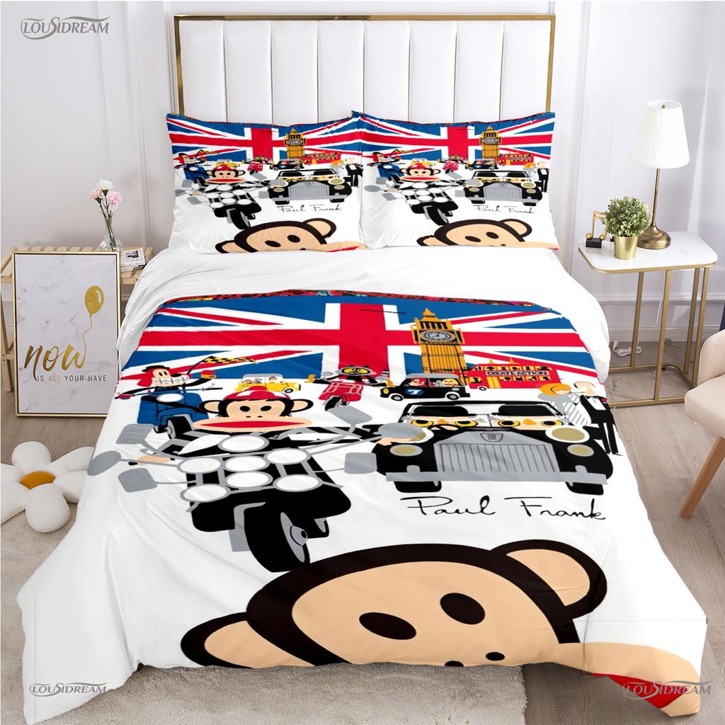 Süße P-Paul F-Frank Cartoon Anime Bettbezug Lustiges Kawaii Bettwäsche-Set Weiche Deckenhülle Und Kissenbezüge Einzel-/Doppel-/Queen-/King-Size