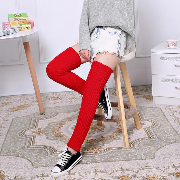 Luxurious Thick Long Snow Knit Leg Warmers Over Knee Women Breathable Acrylic Winter Socks