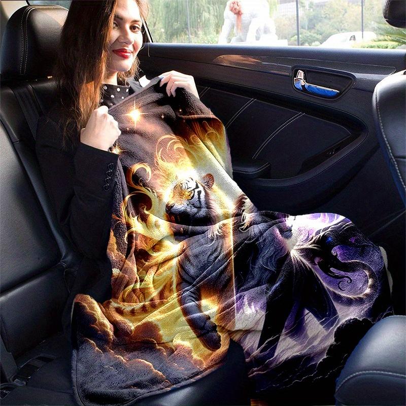 1pc Two Tigers Blanket, Soft Throw for Room Decor
