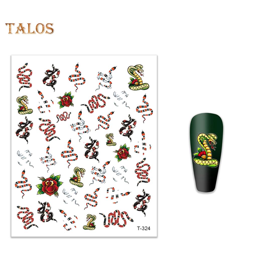 TNC Schlangenmuster, wasserfest, selbstklebend, Fingernagel-Kunst-Aufkleber, Dekor